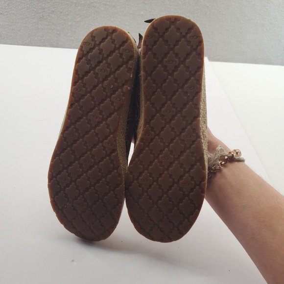 Ugg Australia Womens Size 6.5 Slip On Shoes Espadrilles Burgandy Brown Geometric - Picture 5 of 7